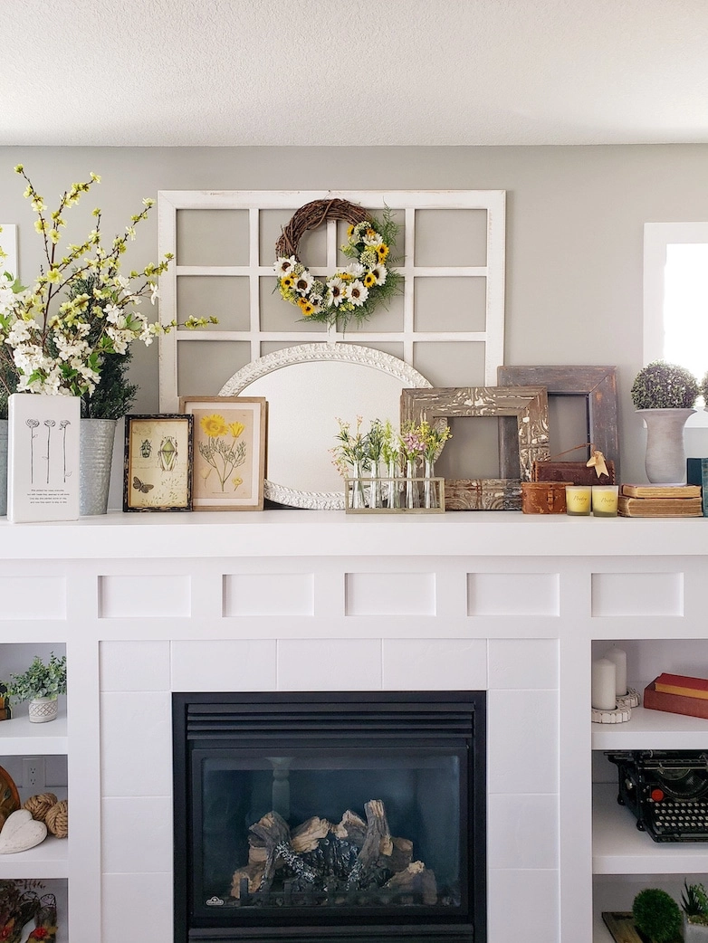 Mantle decor for spring and summer