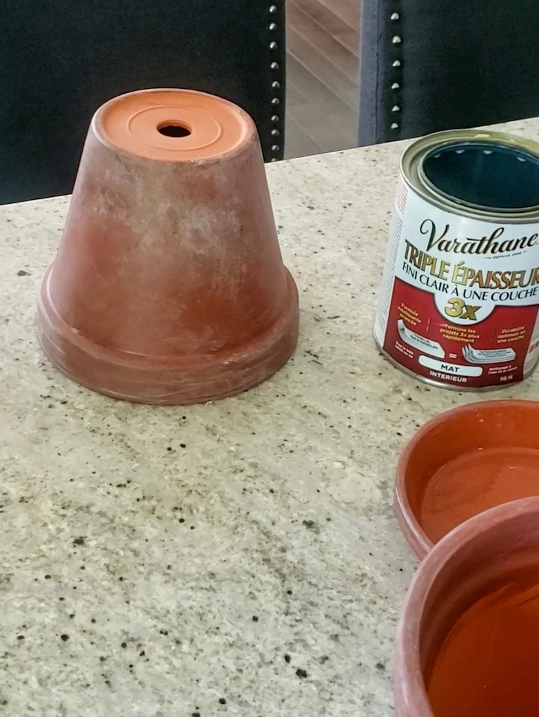 Sealed terracotta pot