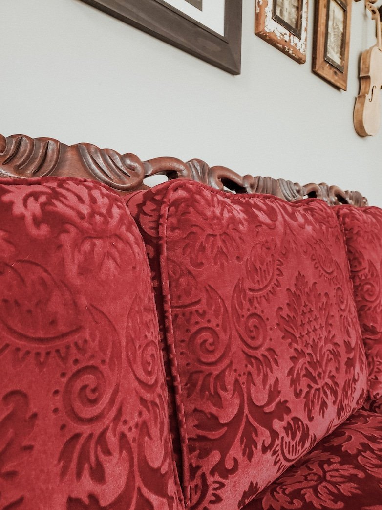 grandmother's upholstery - red velvet