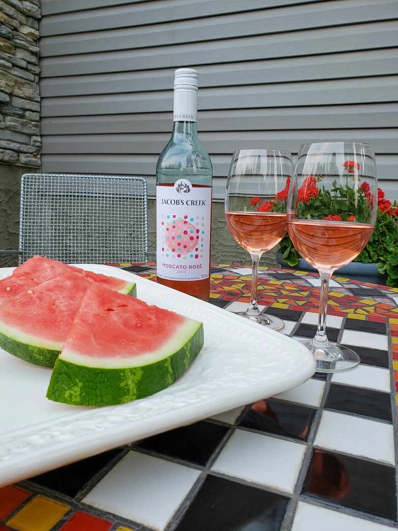 Watermelon and wine for two