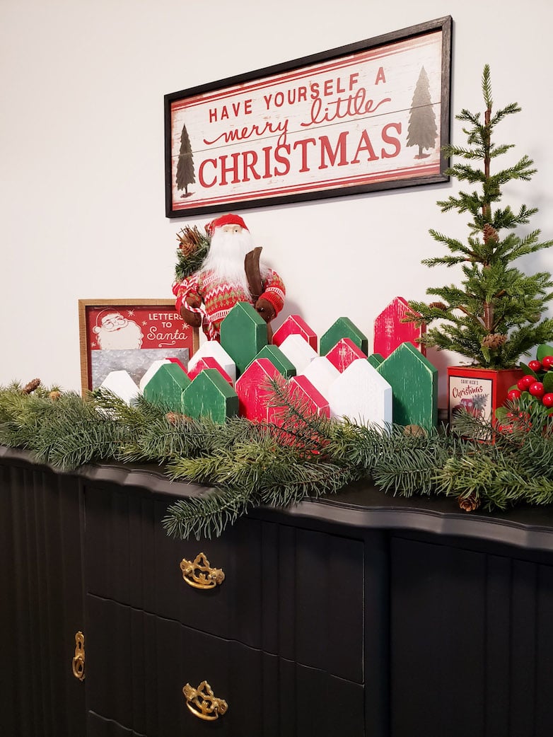 DIY Christmas village on display