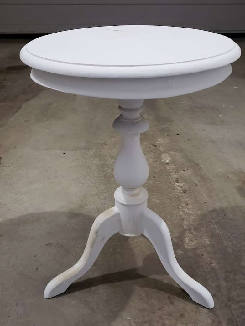End table painted white