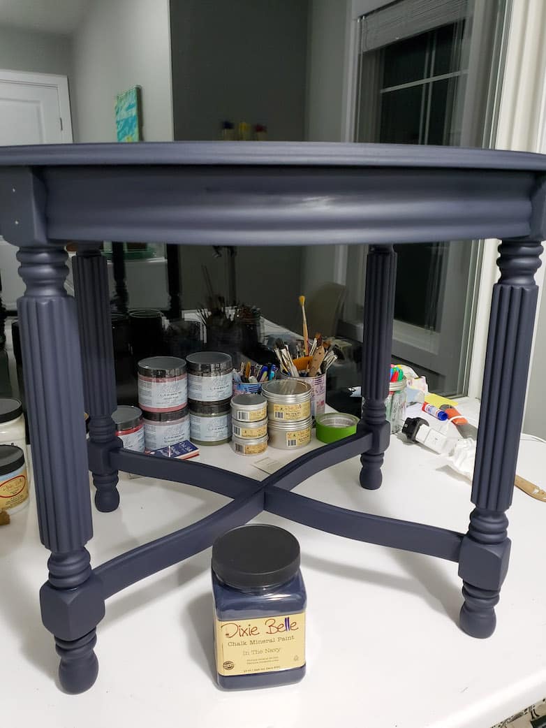An end table painted with chalk paint