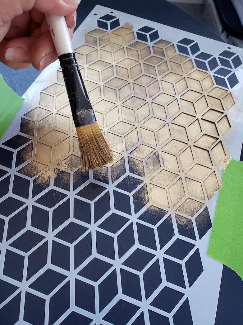 Stenciling with gilding wax