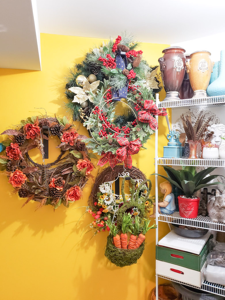 Storage ideas for wreaths