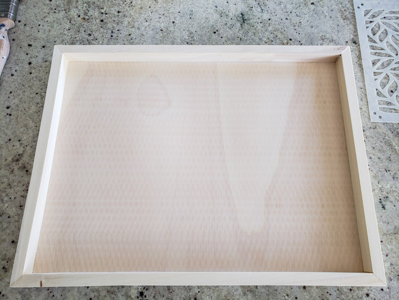 Unfinished wooden tray