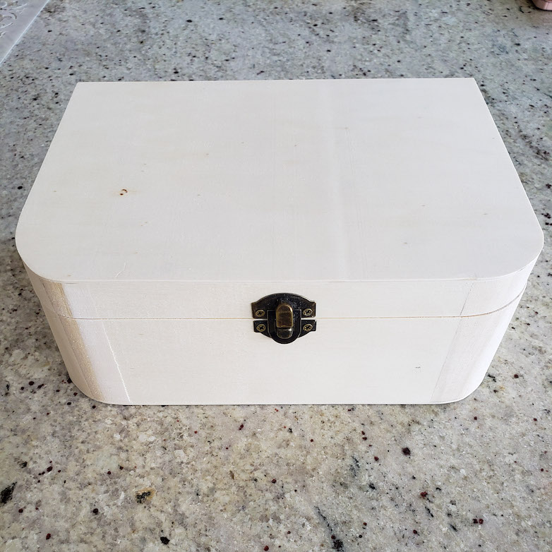 Small unfinished wooden box