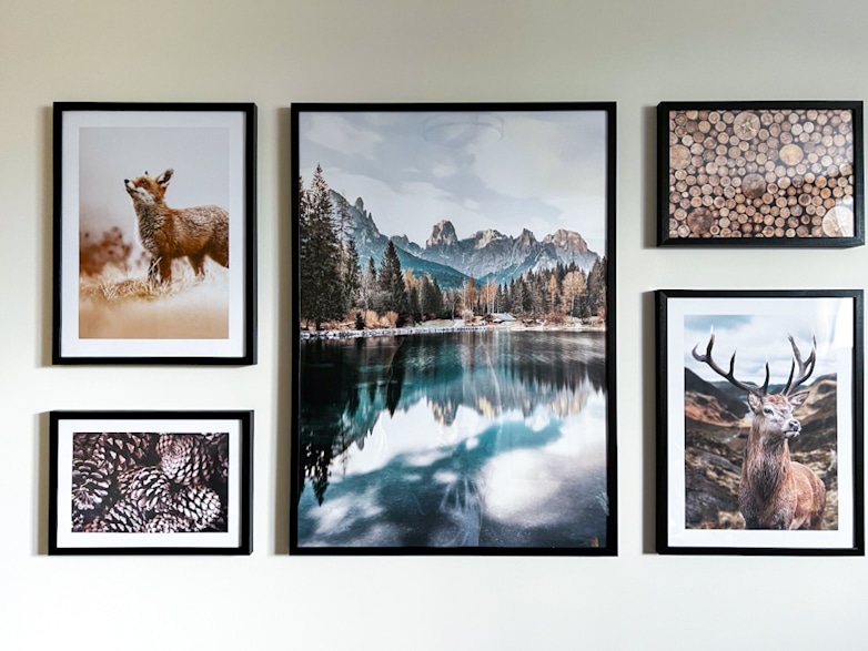 Decorating the basement with a gallery wall