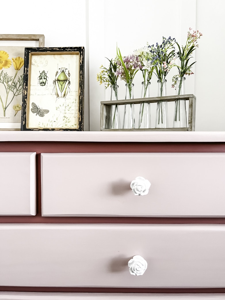 DIY Chest of Drawers Makeover -Pretty in Pink