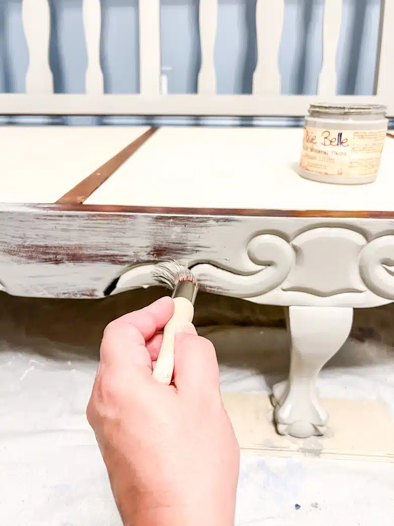 Making over a vintage sofa with paint.