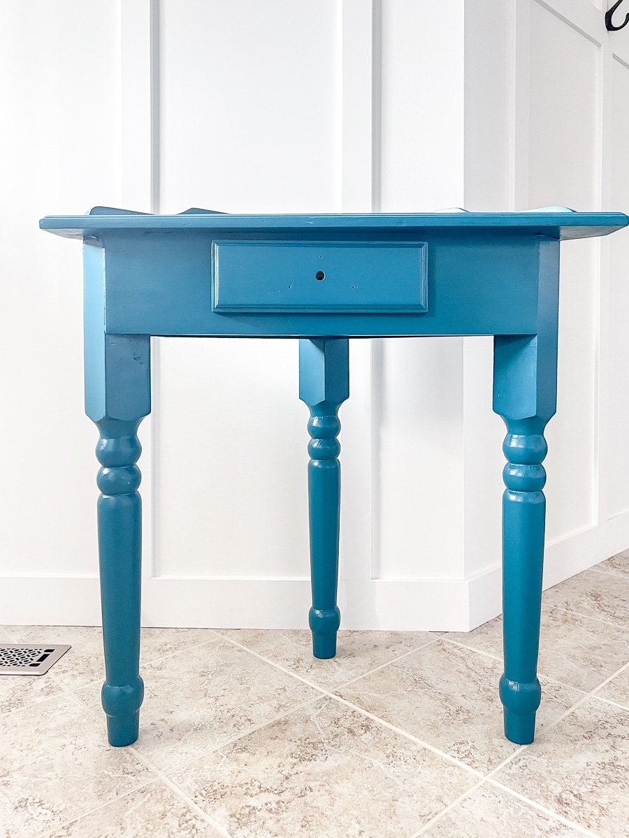 Blue painted corner table