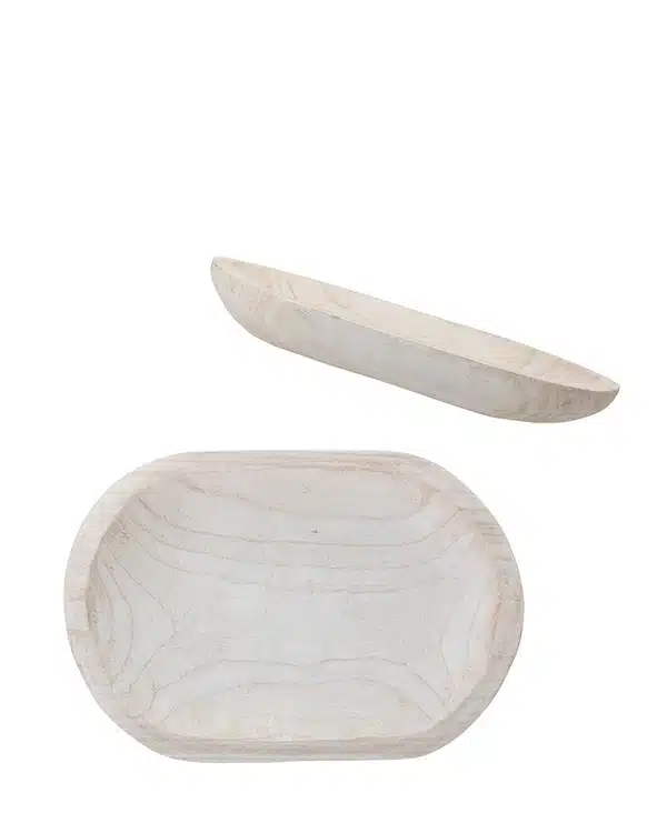 White wooden bowl